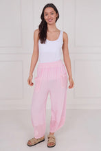 Load image into Gallery viewer, Sugarbabe stonewashed linen crochet pocket trouser
