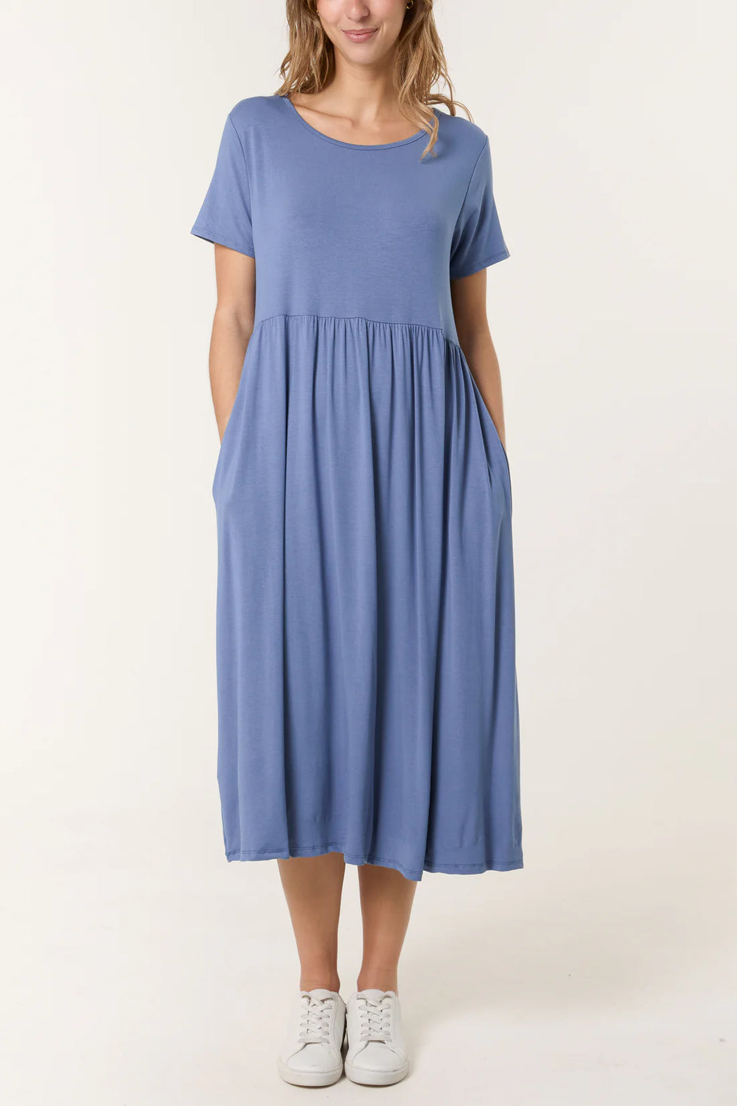 Jersey round neck dress