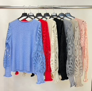 Lace sleeve jumper