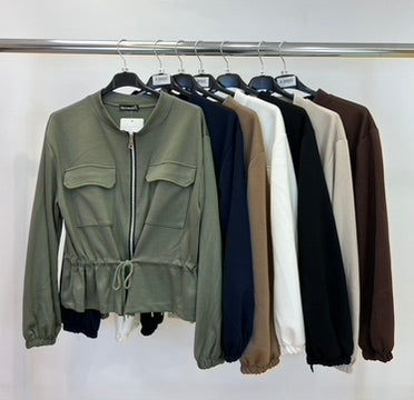 Tie up zip jacket