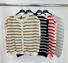 Load image into Gallery viewer, Stripe sleeveless cardigan
