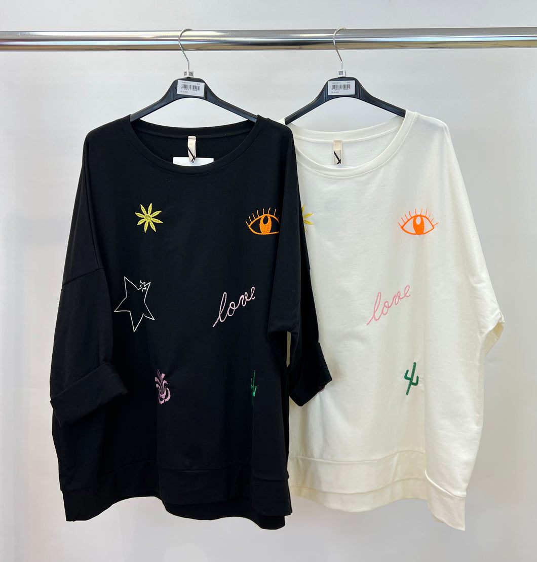 Cotton embroidered sweatshirt