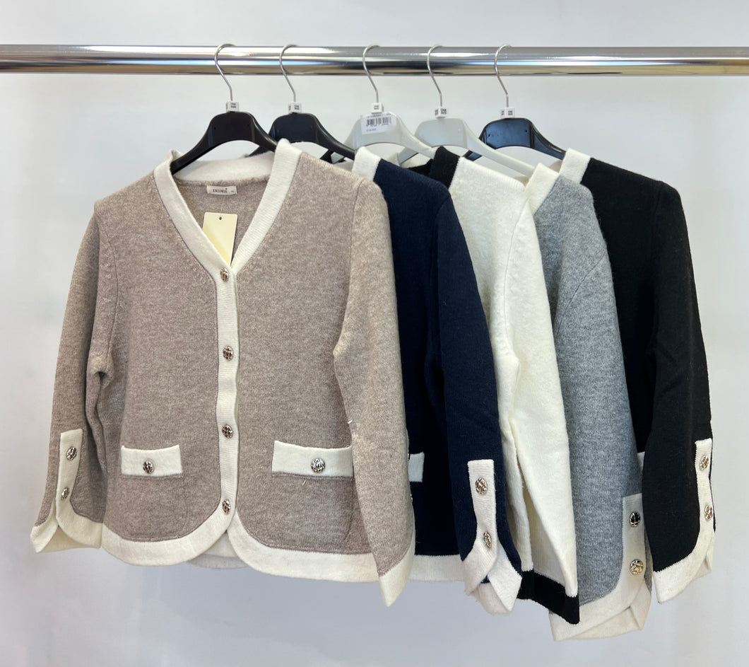 Enzoria contrast cardigan