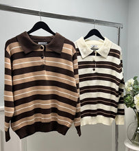 Load image into Gallery viewer, Stripe polo jumper
