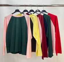 Load image into Gallery viewer, Cotton contrast sleeve top
