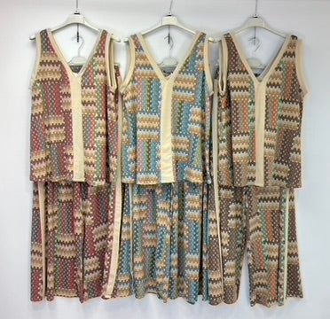 Lovika lurex print two piece set