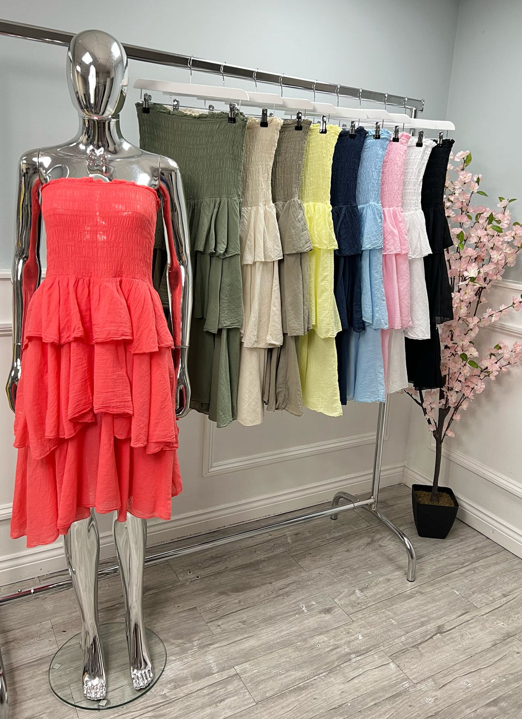 Cotton bandeau short dress