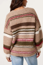 Load image into Gallery viewer, Multistripe mocha cardigan
