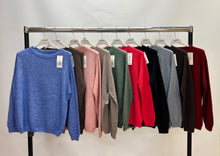 Load image into Gallery viewer, Plain round neck knitted jumper
