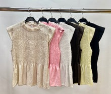 Load image into Gallery viewer, Shirred sleeveless top
