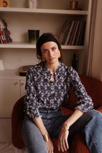 Load image into Gallery viewer, InApril 1986 navy cotton embroidered shirt
