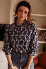 Load image into Gallery viewer, InApril 1986 navy cotton embroidered shirt
