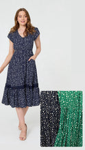 Load image into Gallery viewer, Stella Morgan navy polka dot dress
