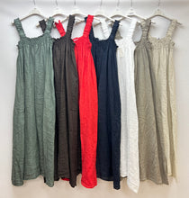 Load image into Gallery viewer, Linen shirred dress
