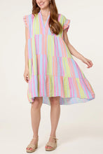 Load image into Gallery viewer, Aztec cheesecloth tiered dress
