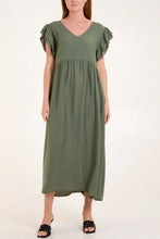 Load image into Gallery viewer, Frill sleeve button detail dress
