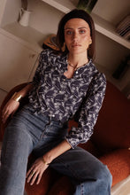 Load image into Gallery viewer, InApril 1986 navy cotton embroidered shirt
