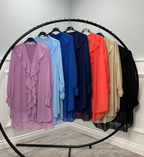 Load image into Gallery viewer, Chiffon frill oversized shirt
