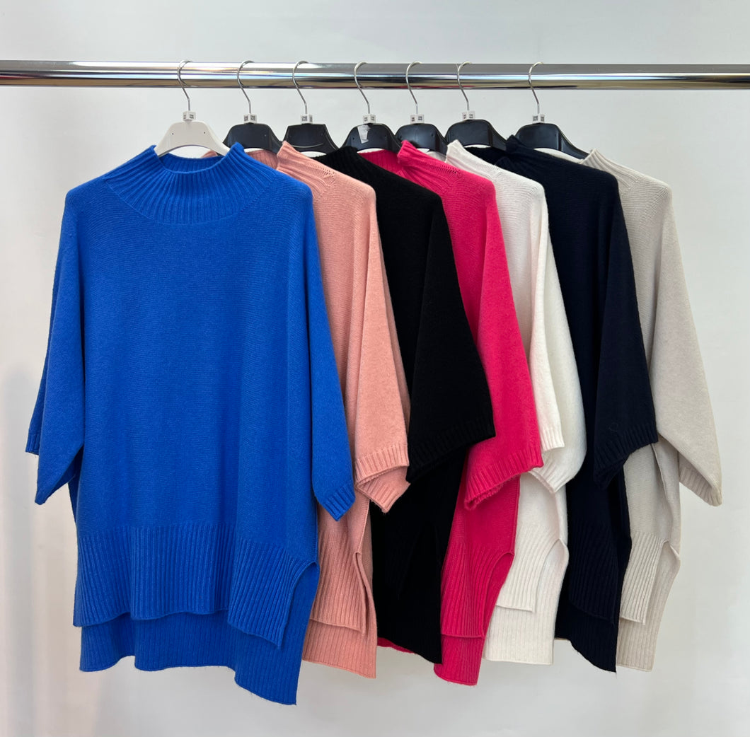 Alpini half sleeve high neck jumper