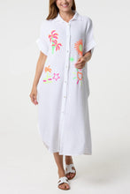 Load image into Gallery viewer, Embroidered cheesecloth shirt dress
