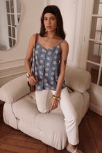Load image into Gallery viewer, InApril 1986 denim embroidered strap top
