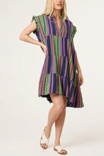Load image into Gallery viewer, Aztec cheesecloth tiered dress

