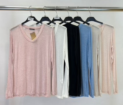 Cashmere blend v-neck top