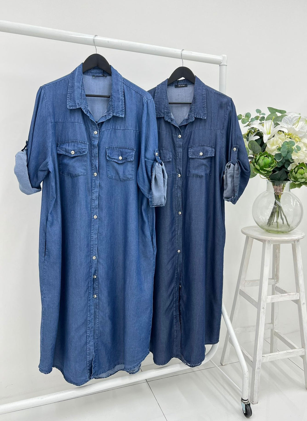 Denim shirt dress