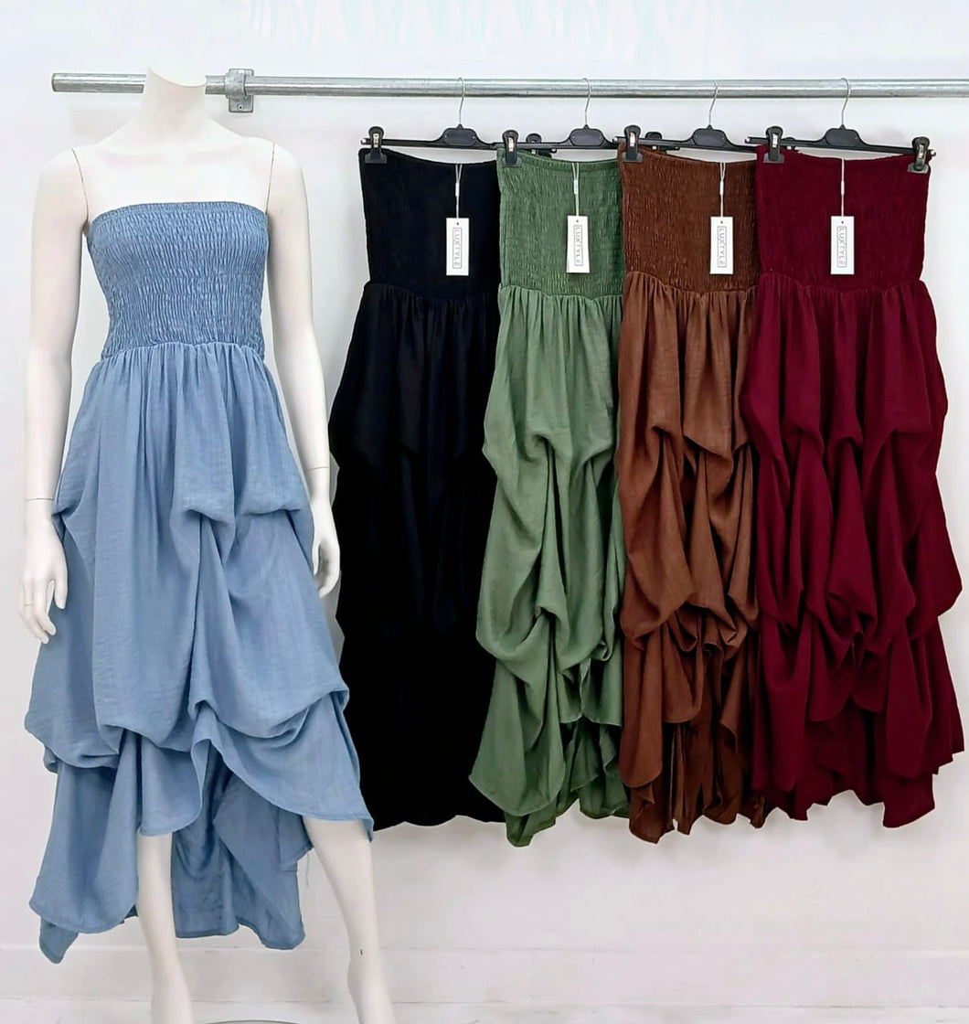 Bandeau frill dress