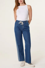 Load image into Gallery viewer, QED side stripe denim trousers
