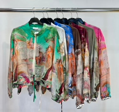 Printed zip up jacket