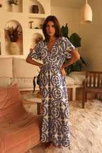 Load image into Gallery viewer, InApril 1986 white blue maxi dress
