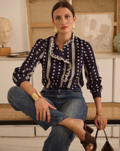 Load image into Gallery viewer, InApril 1986 cotton navy embroidered shirt
