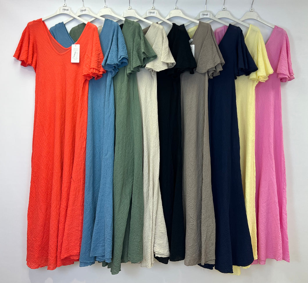 Cheesecloth cap sleeve dress