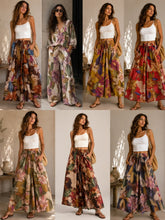 Load image into Gallery viewer, Flower print wide leg trouser
