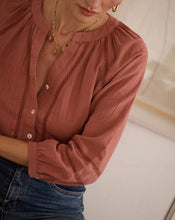 Load image into Gallery viewer, InApril 1986 crochet detail shirt

