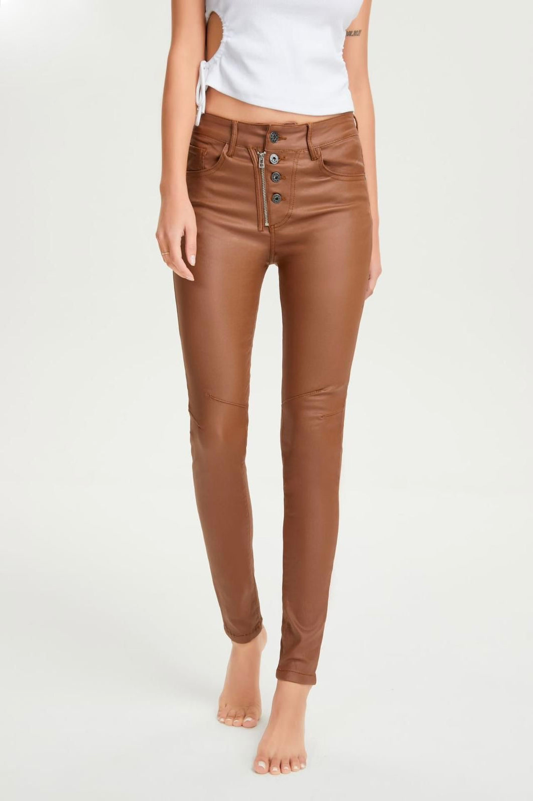 Melly leather look jeans