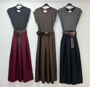 One piece belt dress