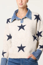 Load image into Gallery viewer, Star denim jumper
