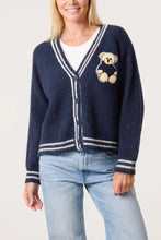 Load image into Gallery viewer, Teddy bear varsity cardigan
