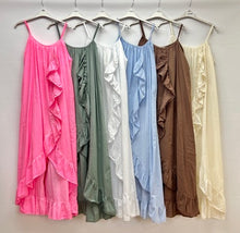 Load image into Gallery viewer, Cotton strap frill dress
