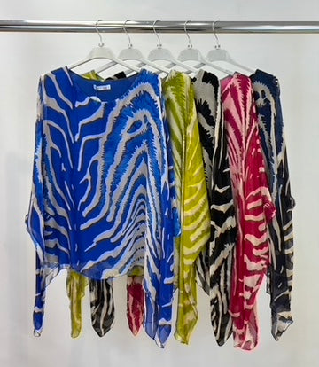 Silk zebra print top