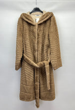 Load image into Gallery viewer, Chevron teddy belt coat
