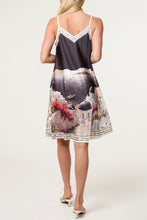 Load image into Gallery viewer, Satin landscape mini dress
