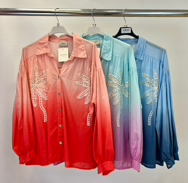 Palm tree dip dye shirt