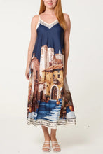 Load image into Gallery viewer, Satin landscape dress
