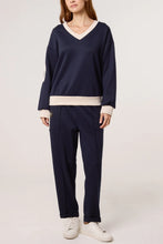 Load image into Gallery viewer, Contrast v-neck tracksuit
