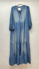 Load image into Gallery viewer, Denim tiered tie dress
