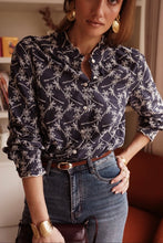 Load image into Gallery viewer, InApril 1986 navy cotton embroidered shirt
