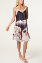 Load image into Gallery viewer, Satin landscape mini dress

